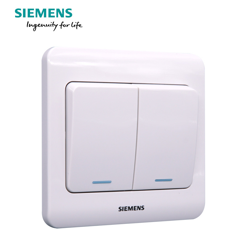 西门子(SIEMENS)开关插座 远景雅白系列二开双控带荧光5TA01171CC1