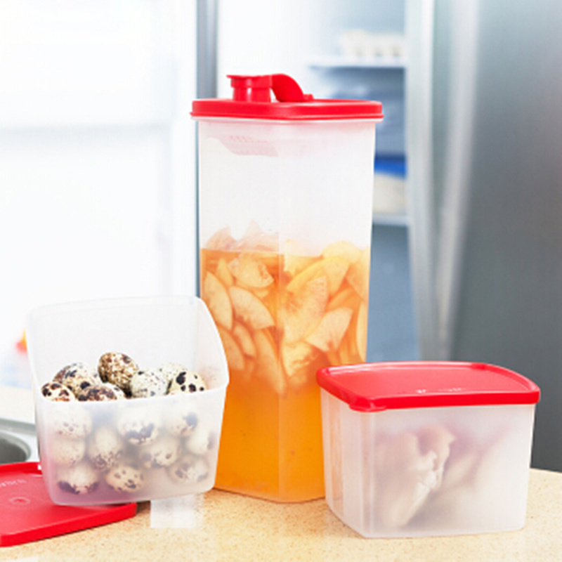 特百惠（Tupperware）纤巧会套礼盒 塑料冷水壶果醋带滤格大容量酵素壶1个纤巧壶+2个保鲜盒高清大图