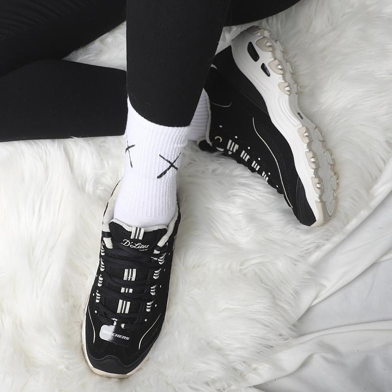 Skechers斯凯奇女鞋2021春季新款老爹鞋复古厚底熊猫鞋66666254