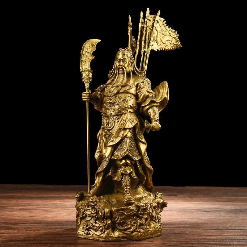 美帮汇九龙关公 武关公像摆件 关二爷神像供奉铜大厅高清大图