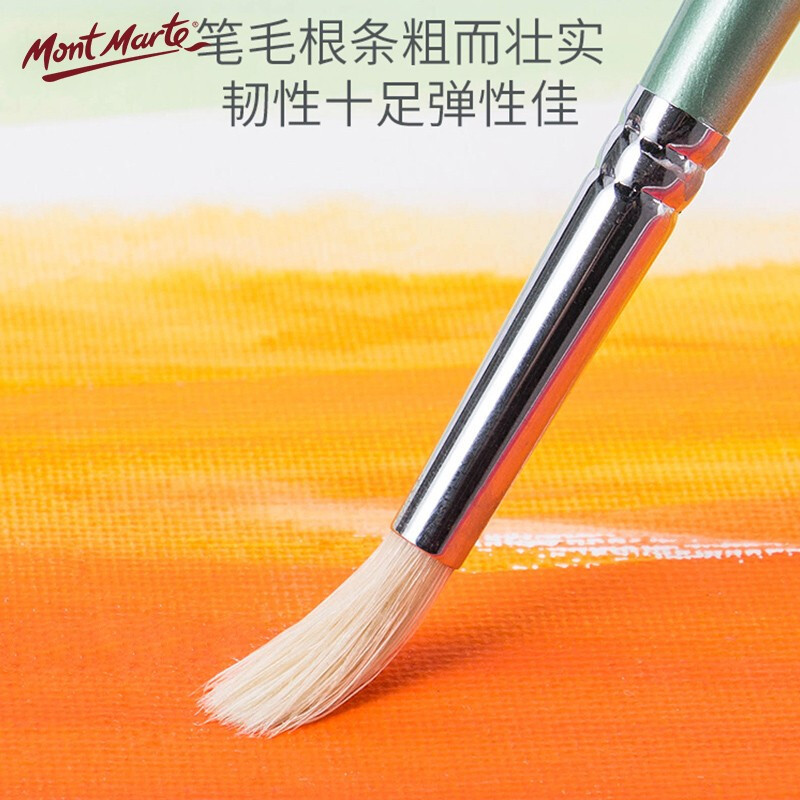 蒙玛特 BMHS0019 画笔 专业油画笔6支套(3支扁峰+3支圆峰)(一套装)
