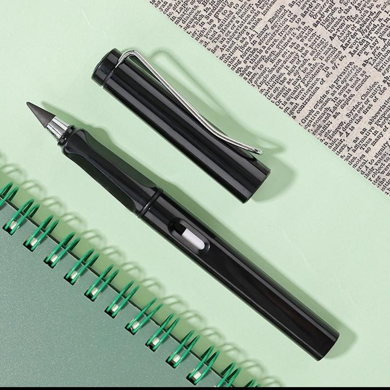 黑色带笔帽永恒笔 可擦款 金属永恒笔德国无墨水永远写不完的铅笔一