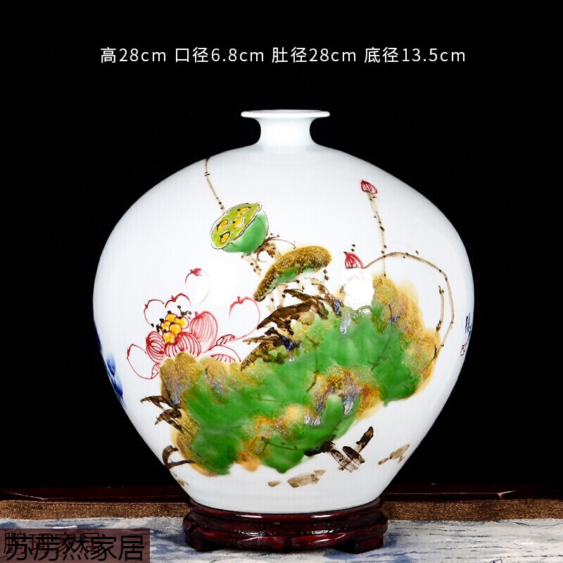 鱼丸装饰摆件景德镇陶瓷器大师手绘石榴花瓶插花中式客厅装饰品酒柜结婚摆件红 价格图片品牌报价 苏宁易购苏苈然家居专营店