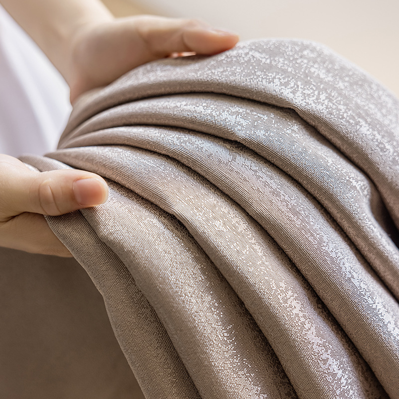 添福运 法式浪漫轻奢遮光窗帘北欧简约现代挂钩窗帘打孔窗帘飘窗客厅帘子遮阳布拼色儿童房奶油风窗帘轻奢卧室挂钩纯色窗帘高清大图