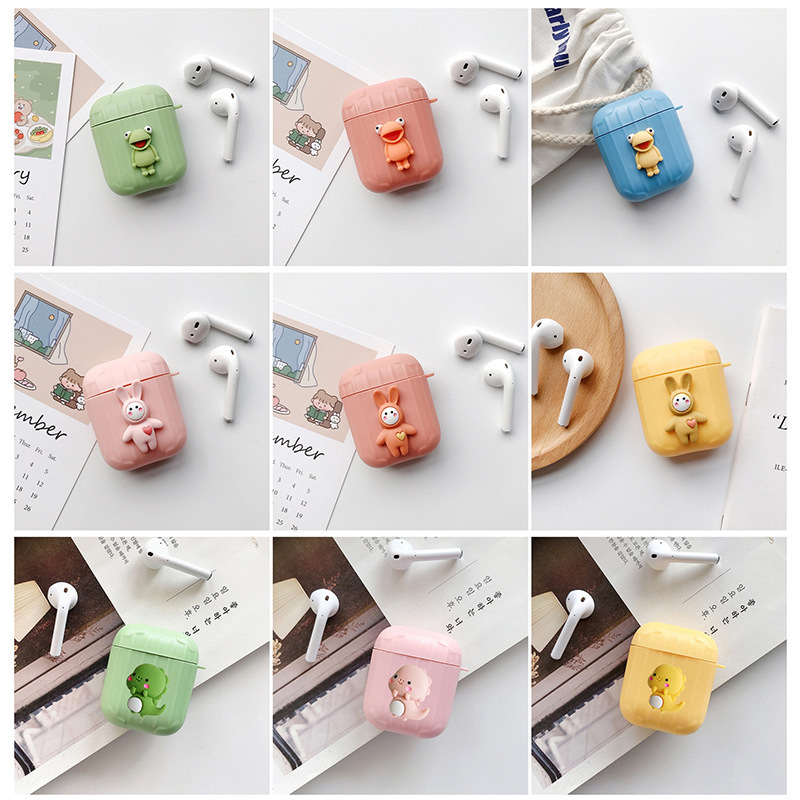 FB耳机保护套 适用于AirPods 1/2代立体图案保护套可爱简约