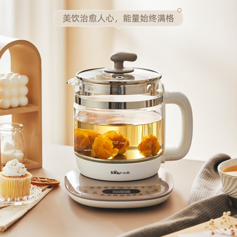 小熊养生壶煮茶壶烧水壶花茶壶全玻璃多功能YSH-B18H8高清大图