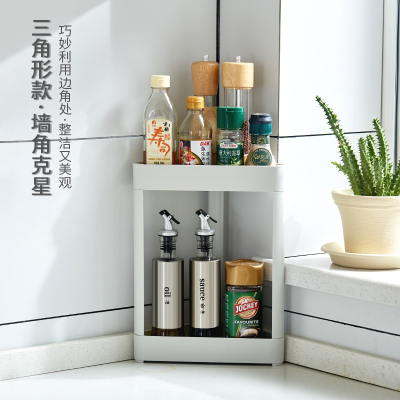 卫生间三角置物架塑料浴室厕所洗漱台墙角收纳架洗澡间三角架 三维工匠 方型白色(厨卫两用)储物架