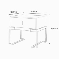 三圣 床头柜北欧轻奢简约现代卧室简易铁艺床头柜皮质床头柜小户型