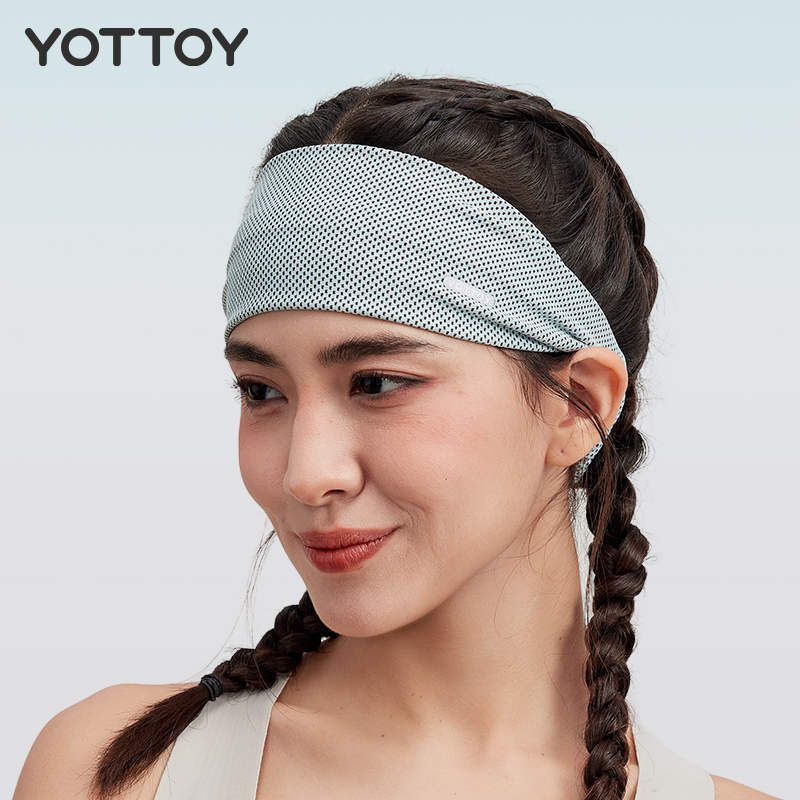 yottoy运动发带凉感头带止汗带吸汗头巾女导汗带跑步健身羽毛球瑜伽防汗 凉感发带-蝶翅蓝