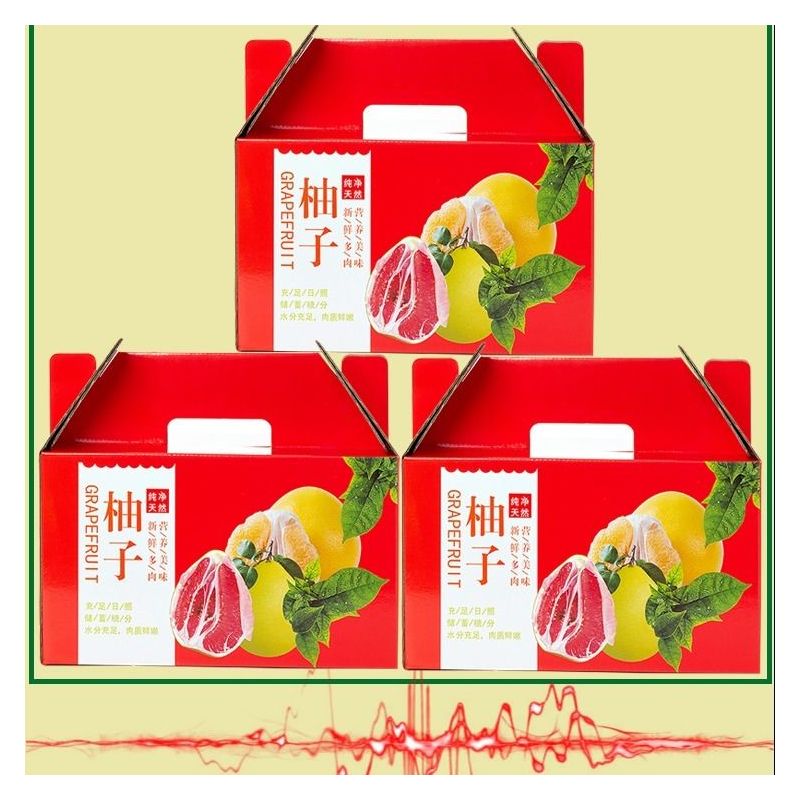 包装盒红心蜜柚白肉柚通用礼盒手提纸箱2个装包装箱礼盒2号柚子包装盒