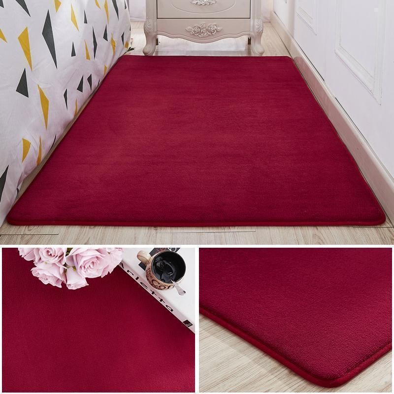 家柏饰(CORATED)地毯卧室茶几地毯卧室满铺女生卧室床边毯地垫地毯客厅 珊瑚绒酒红色 100*160cm送心型垫