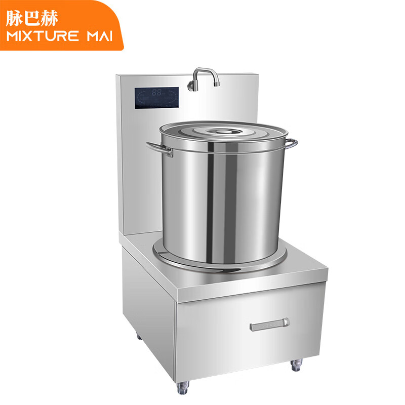 脉巴赫商用电磁炉 单头高背汤炉灶汤炉 学校食堂熬汤煮粥15kwMBH-YCDC-DTATL15 不锈钢色高清大图