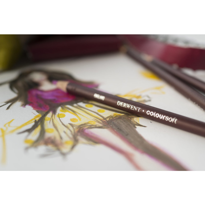 DERWENT Coloursoft 12 英国进口得韵 12色软彩铅铁盒套装 柔软丝滑,色彩鲜明