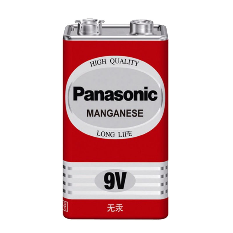 松下9V碳性方形干电池用于贝斯电吉他电箱琴箱玩具遥控器万用表无线话筒烟雾警报器 6F22ND:1粒(整卡装)高清大图