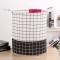 日式塑料脏衣篮洗衣篮脏衣服收纳筐脏衣桶脏衣收纳篮大号脏衣篓桶 黑白方格拼接款特大号42*50