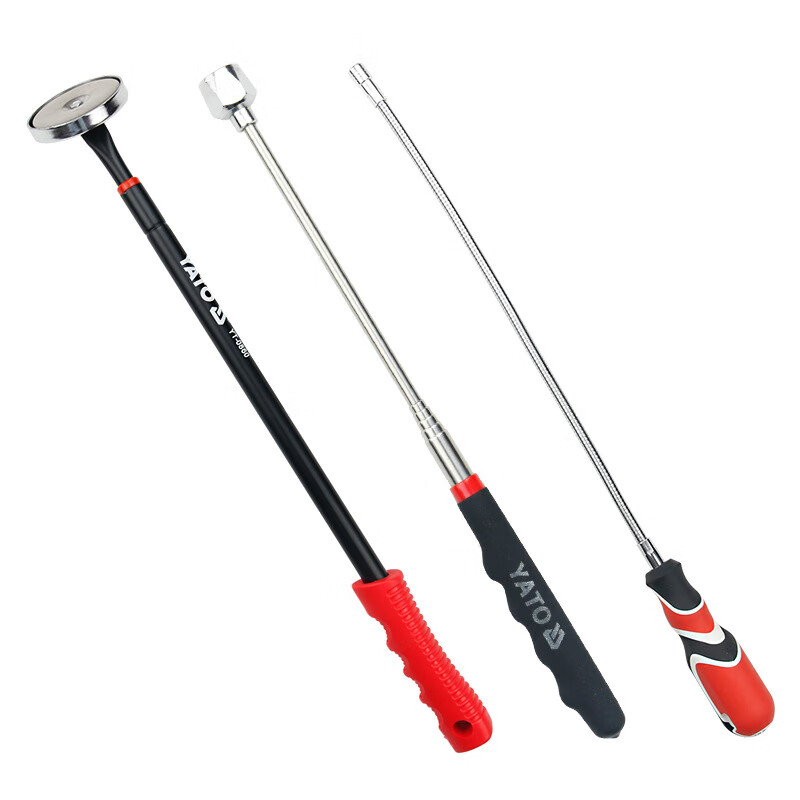 强磁力捡拾器伸缩弯曲汽修吸铁螺丝金属检查检测探测镜磁性棒 航空级柔性捡拾器 1.0KGX400mm Y高清大图