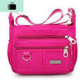 新款单肩包防水斜挎包牛津布尼龙女包包轻便休闲NEW LAKE运动休闲包男 玫红