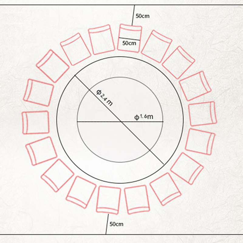 鑫金虎 新中式酒店餐桌大圆桌餐桌带转盘餐桌不含椅2.4m高清大图