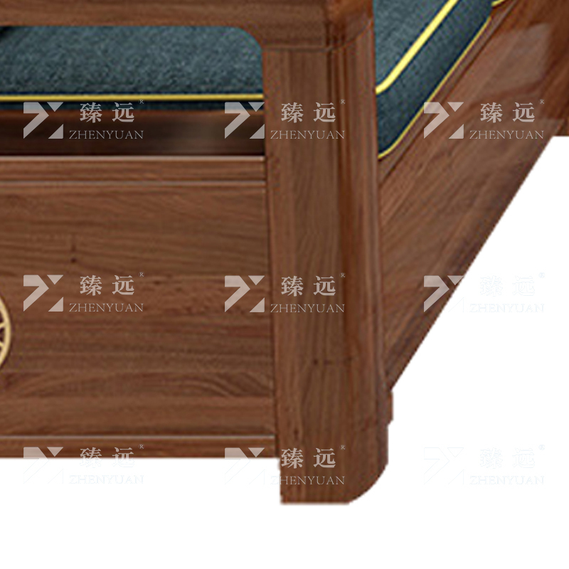 臻远 ZY4022930 中式胡桃木实木沙发 双人位