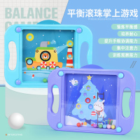 男女孩儿童专注力训练玩具3-5岁6幼儿园掌上平衡滚珠走珠迷宫 蓝色-10张卡片带故事