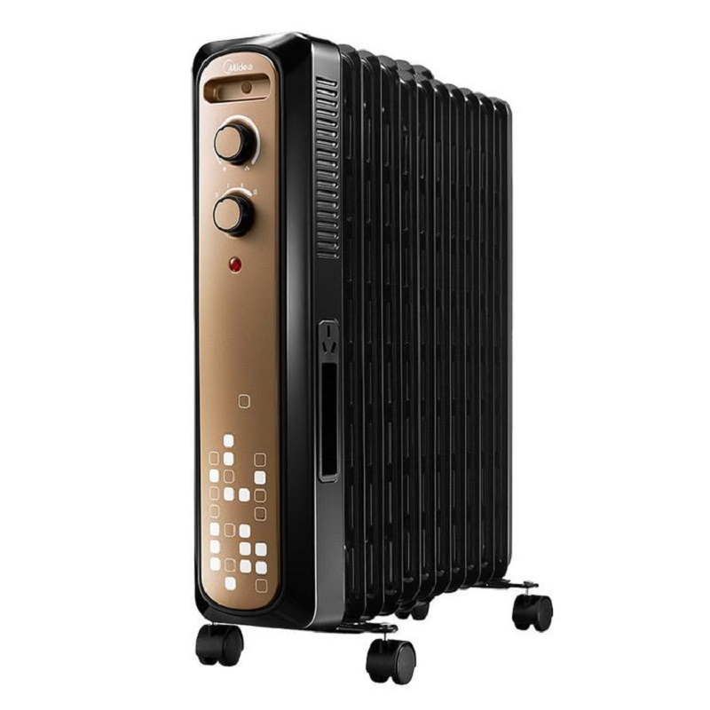 美的mideany221115c11片电热油丁电暖气取暖器视频