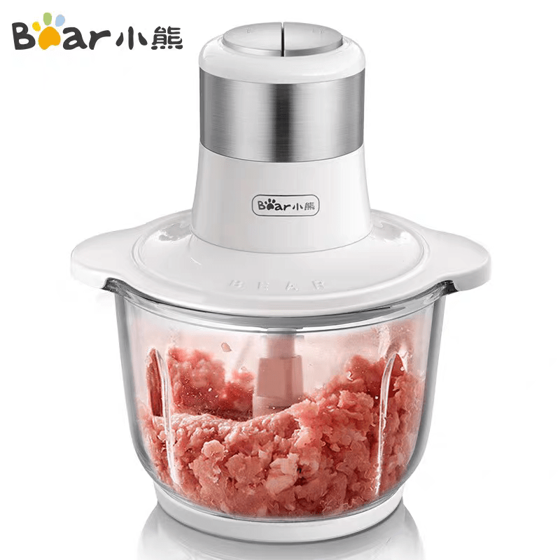 小熊绞肉机家用 碎肉机 电动多功能料理搅拌机饺子肉馅蒜蓉机 搅肉机 2L大容量全不锈钢杯高清大图