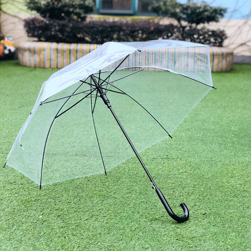 文艺小清新透明雨伞长柄透明伞自动伞舞蹈伞两种骨架 邮报价_参数_图