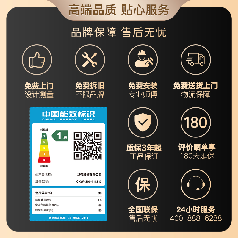 华帝(vatti)25立方大风量 三腔油烟机变频抽油烟机 家用顶吸式吸油烟机 自清洁挥手智控 i11217高清大图