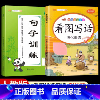 [全套2本]看图写话+句子训练 一年级下 [正版]看图写话一年级二年级上册下册人教版老师每日一练专项强化训练范文大全小学