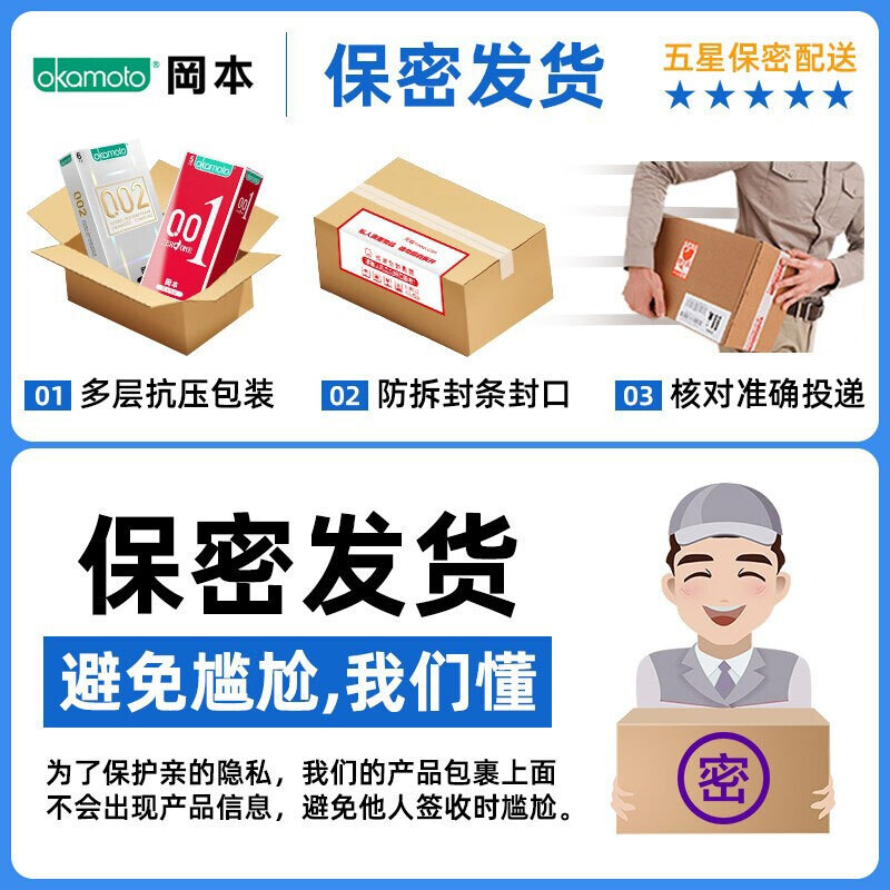 冈本OK避孕套-0.03白金超薄避孕套避育003隐形裸入安全套男用003正品 计生 bytt 纯薄白金装23片
