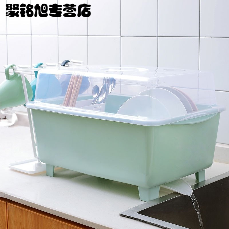 带盖厨房沥水碗架柜子特大号抽屉式放碗筷收纳盒塑料单双层置物架多色多款家装建材及五金家装主材厨卫五金/挂件厨房挂架