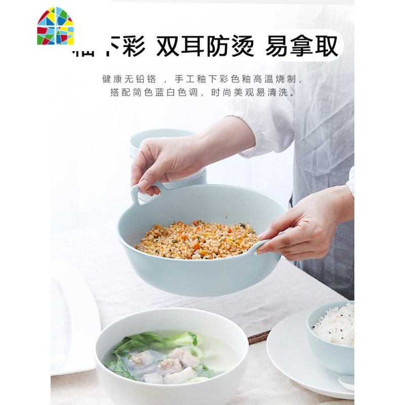 景德镇北欧哑光碗碟套装家用陶瓷餐具网红ins的碗盘