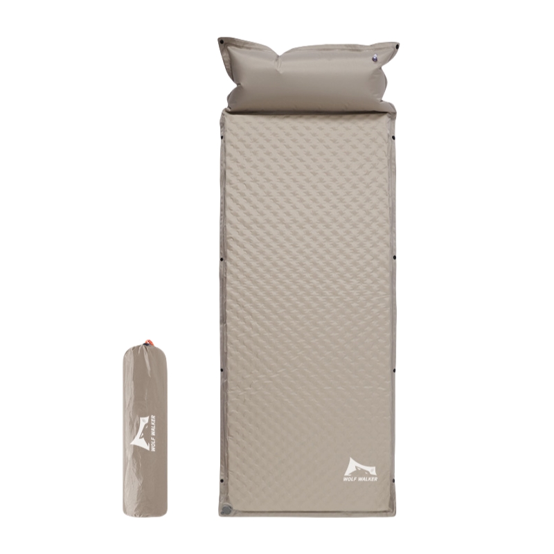 狼行者 LXZ-80010 自动充气垫卡其拼红-单人 5cm