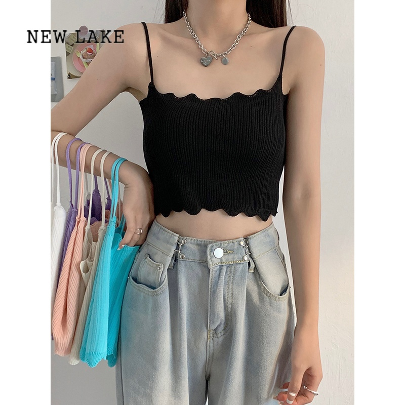 newlake设计感小众吊带背心女内搭夏短款冰丝针织美背可外穿别致上衣