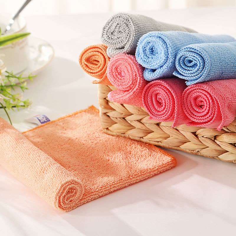 洁成超细纤维方巾抹布 清洁毛巾百洁布/抹布/钢丝球洗碗布32*32CM*5条图片