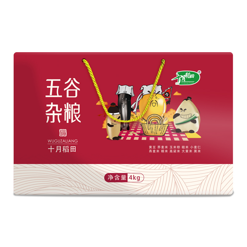 十月稻田-五谷杂粮-4kg礼盒高清大图