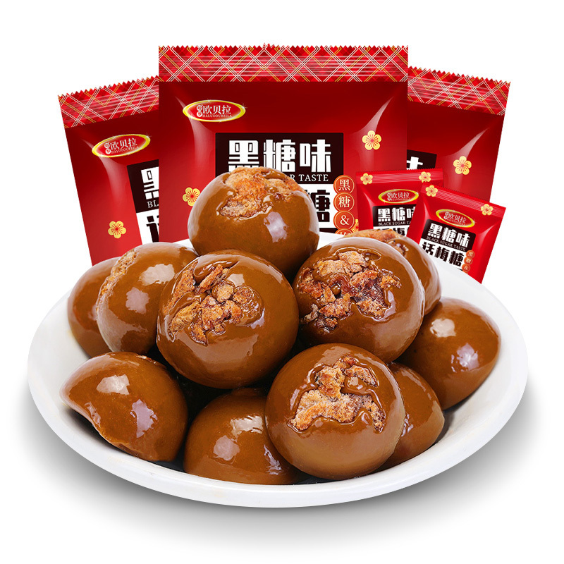 [满199减125元]比比赞黑糖话梅糖硬糖300g酸甜糖果零食小吃婚庆结婚喜糖散装休闲怀旧食品糖果