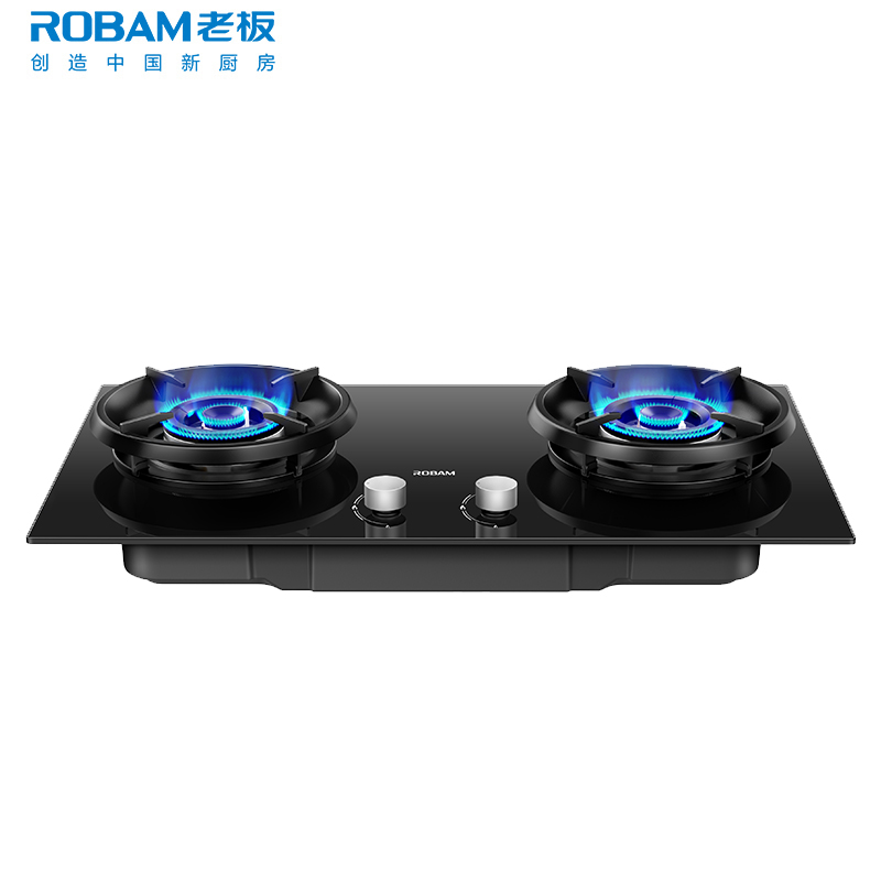 老板(Robam)5.2kW燃气灶煤气灶家用大火力灶具 双灶台式嵌入式炉具 高热效率70% 聚能猛火灶2B0A2天然气高清大图