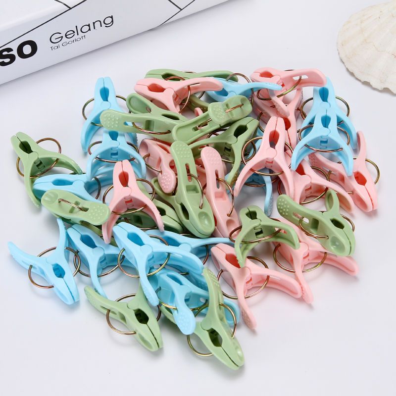 加厚强力防风多功能夹子被夹晾晒衣服夹内衣裤袜子夹子强力夹粉色36个