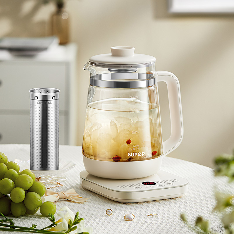 苏泊尔(SUPOR)养生壶1.8L多功能家用煮茶器烧水壶大容量电热保温一体泡茶316L不锈钢SW-18YJ38