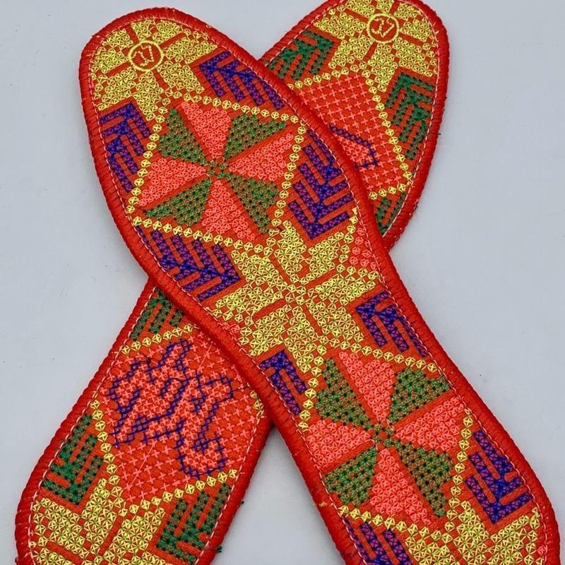 成品十字绣新款除臭绣花鞋垫男士女士批发吸汗全棉加厚鞋垫子3双装