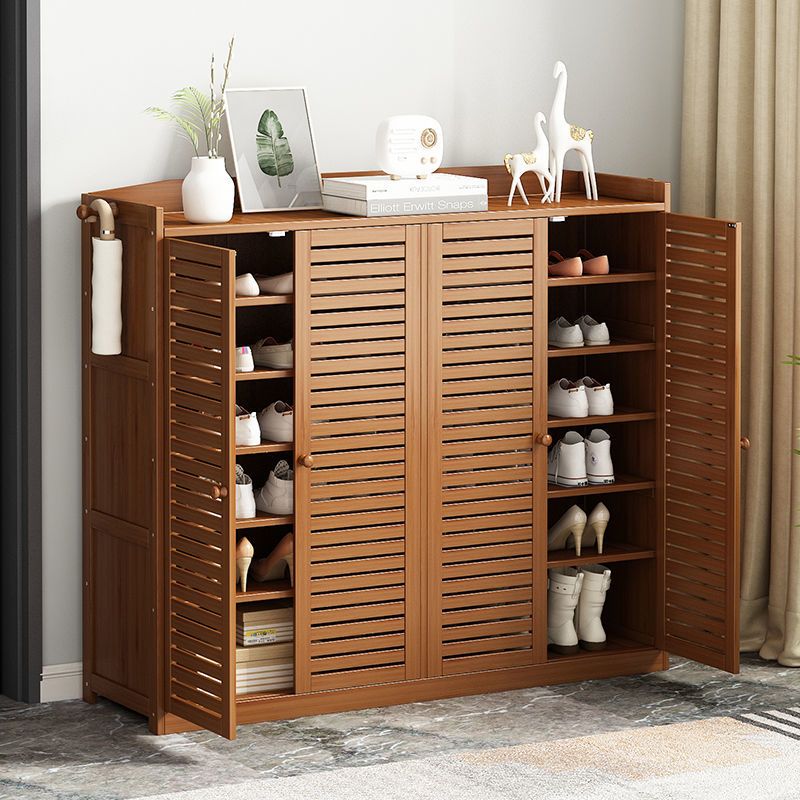 实木楠竹鞋柜家用门口鞋架简易多层鞋柜大容量客厅多功能收纳柜子
