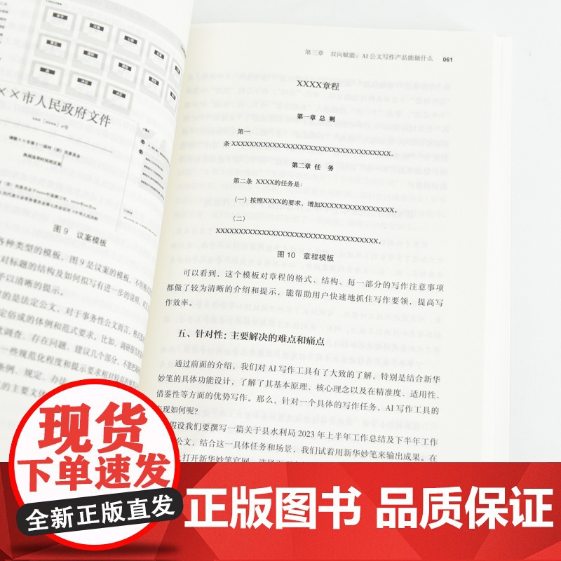 AI公文写作 理念方法与实务 公文写作与处理实用素材库书籍格式与范例教程体制内党政机关公文写作方法关键指令法定公文事务性高清大图