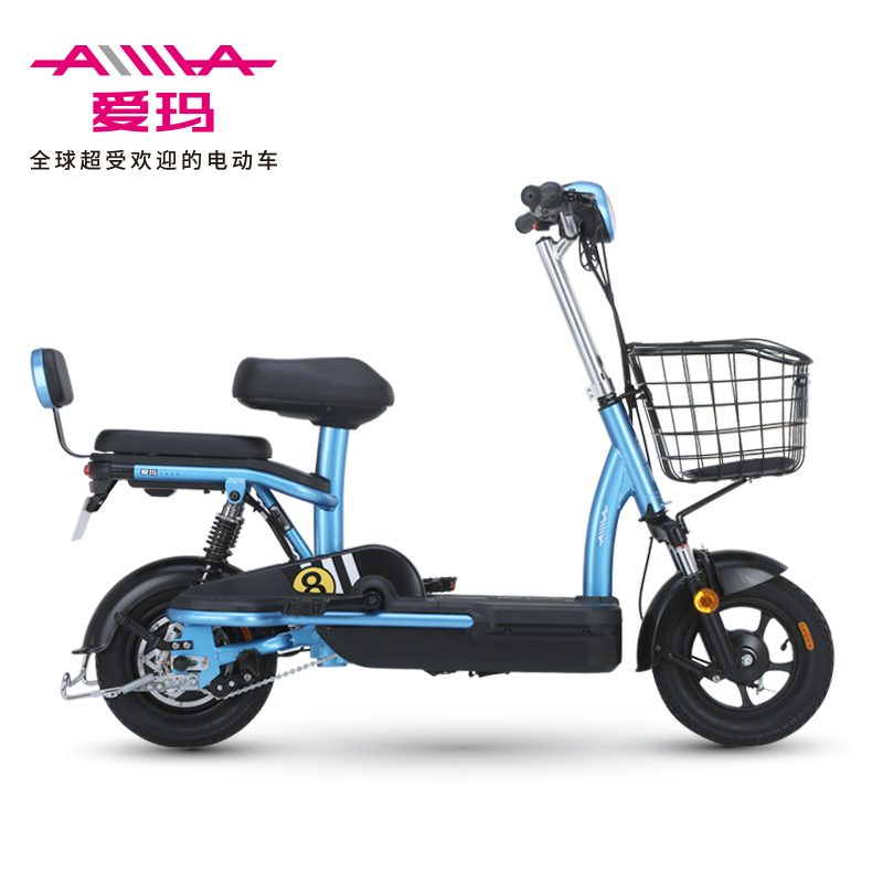 爱玛（AIMA）12可酷 电动车 可提取锂电池 一体式大踏板 新国标3C大证 电瓶车代步车