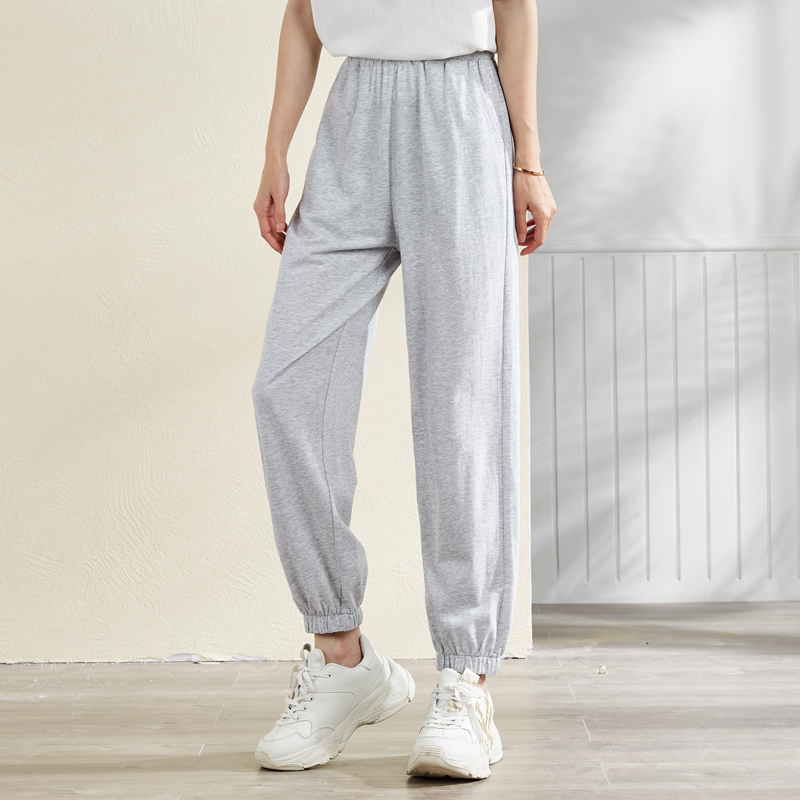 1件2折价499元唐狮春夏新款休闲裤女高腰显瘦百搭运动裤女宽松束脚