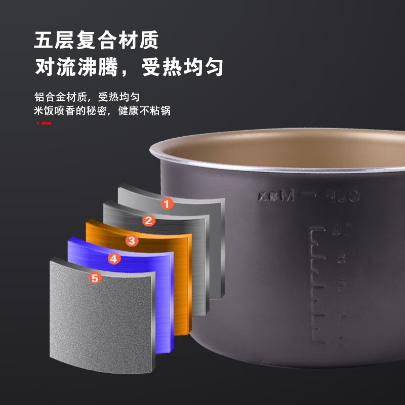 奥克斯(AUX)电压力锅家用多功能5L容量高压锅全自动智能预约电饭煲汤煮粥煮饭B516高清大图