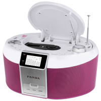 PANDA/熊猫CD-560CD/DVD播放机磁带U盘学习教学胎教手提便携音响收音录音机 玫红色