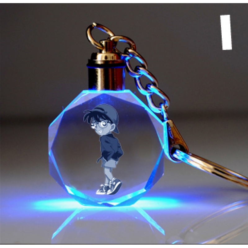 动漫名侦探柯南周边挂件七彩水晶钥匙扣挂饰礼物工藤新一怪盗基德11