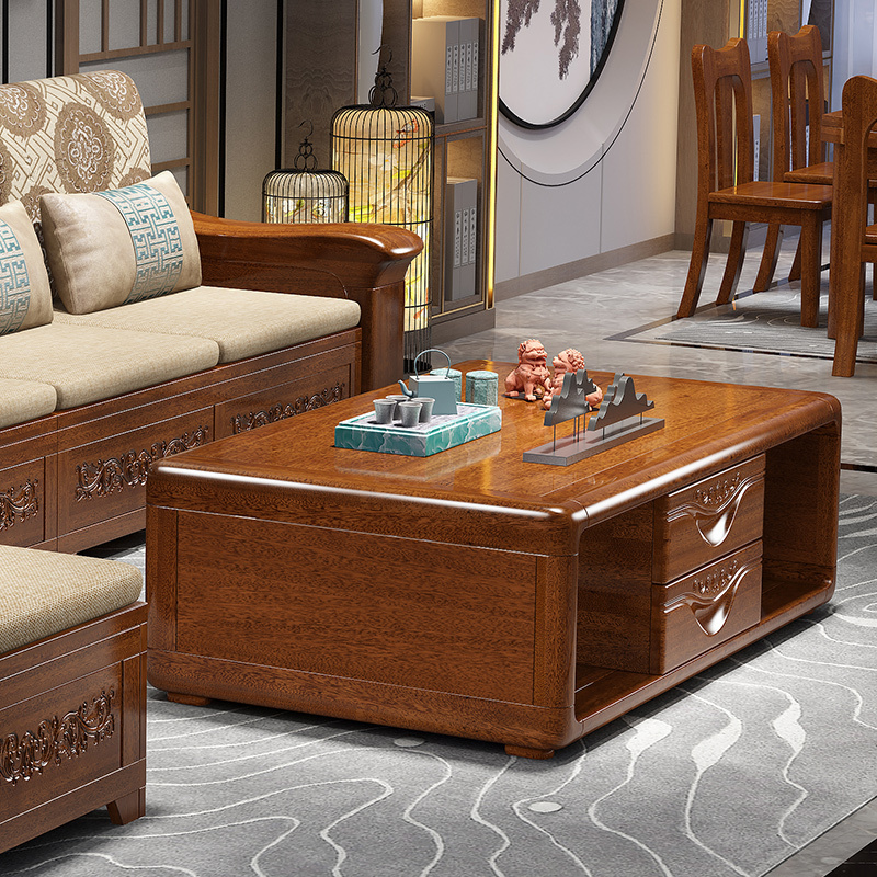 金丝胡桃木沙发实木茶几桌客厅家用大小 户型简约套装木茶桌台报价
