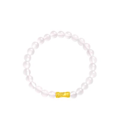 周大福文化祝福 足金黄金竹子玉髓手串 EOR1002 EOR1002